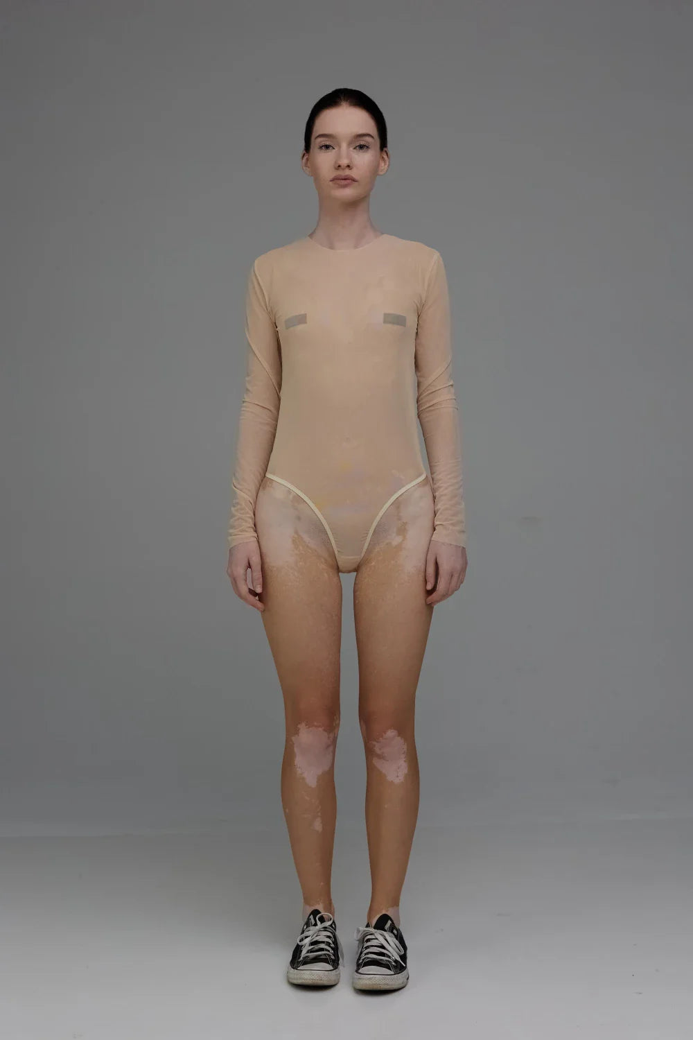 bodysuit "mesh" in beige color