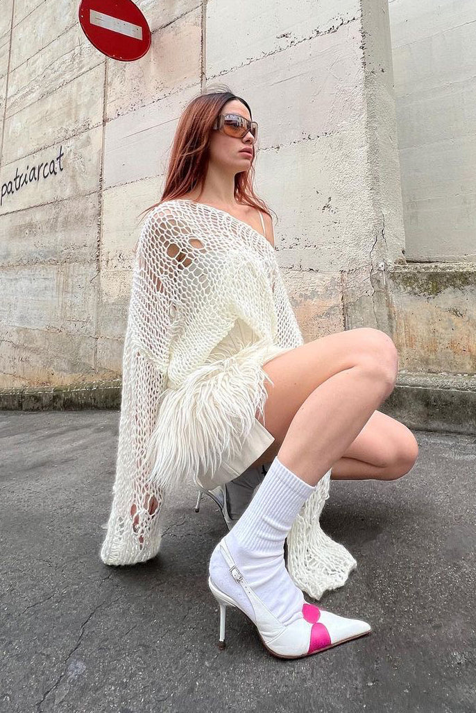 a la sweater in milk color