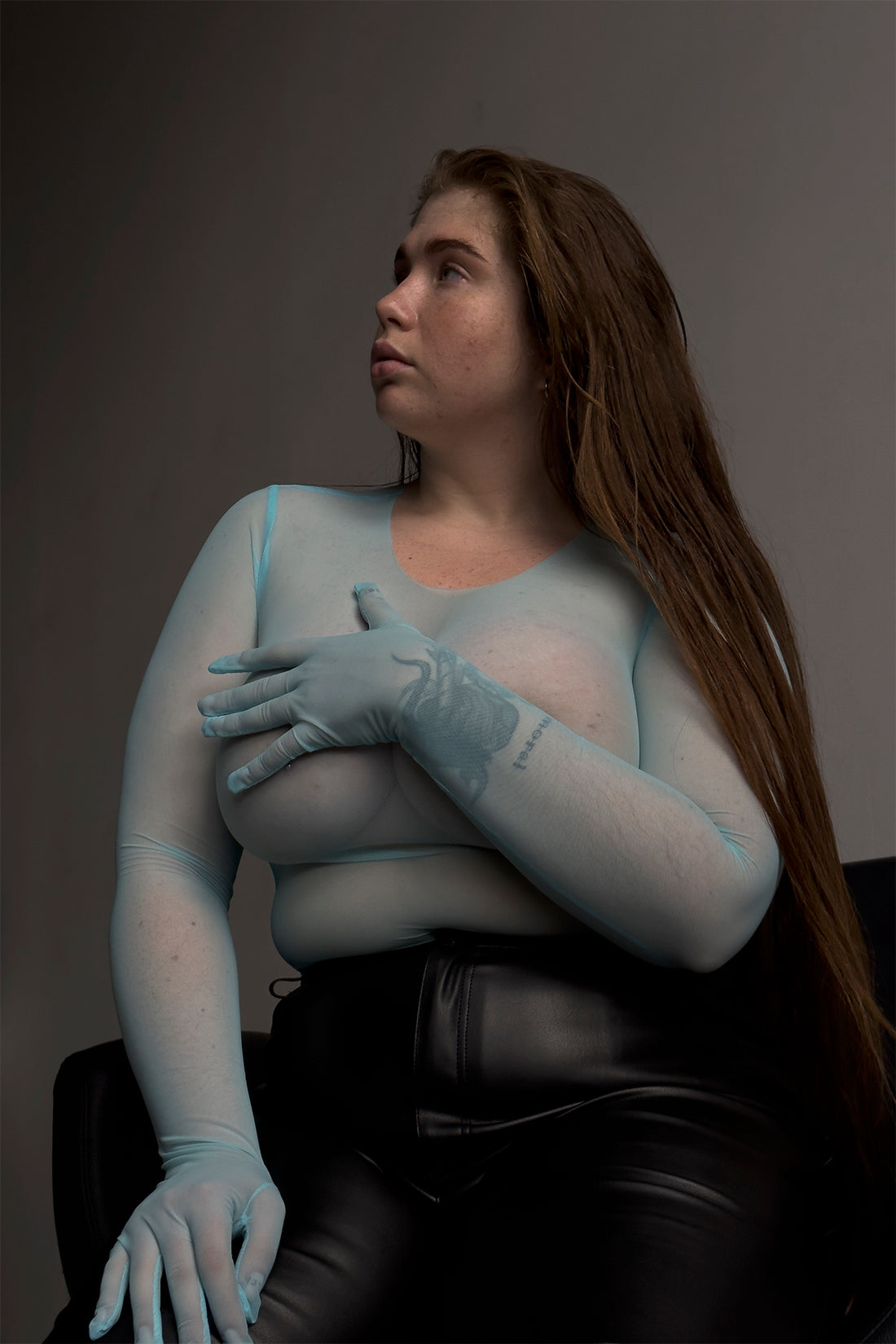 top "lilith mesh" in blue color