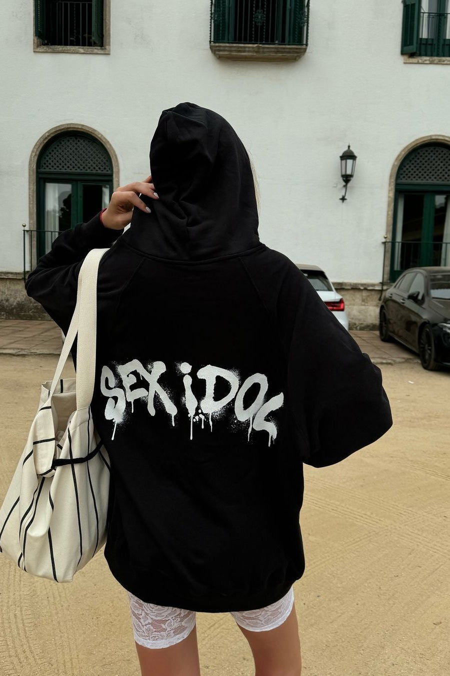 hoodie "sex idol" in black color