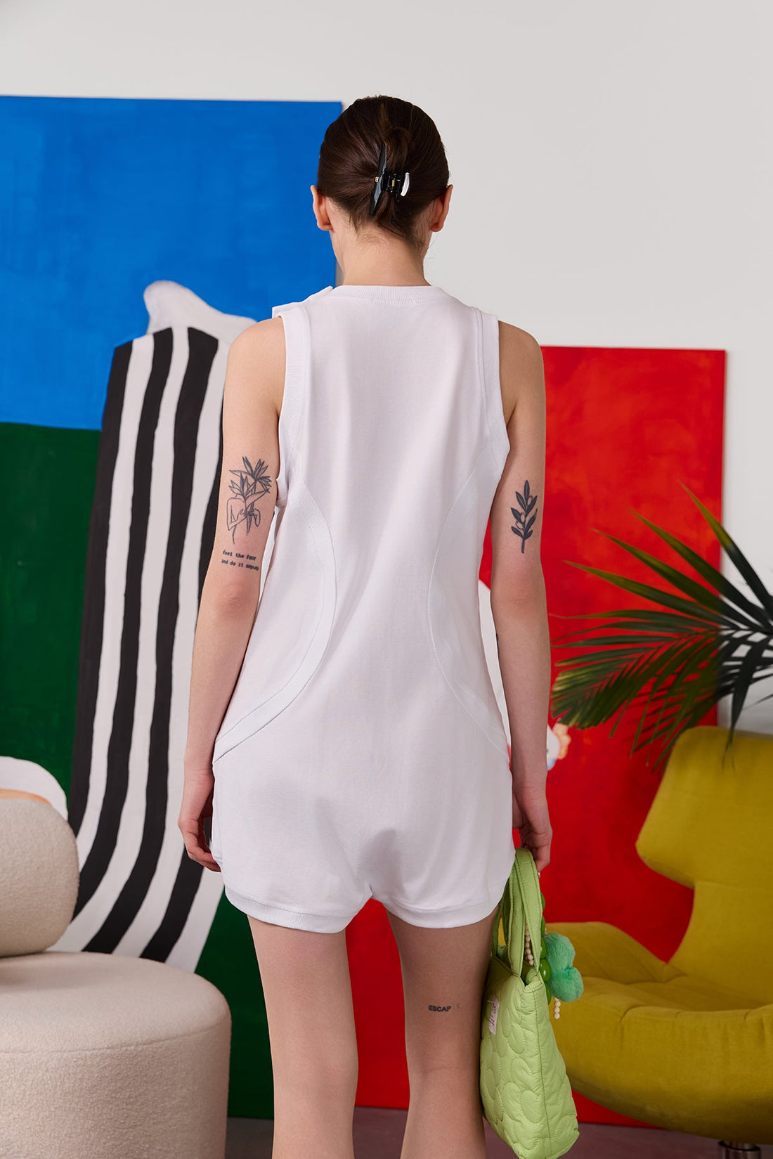 layered bodysuit in white color