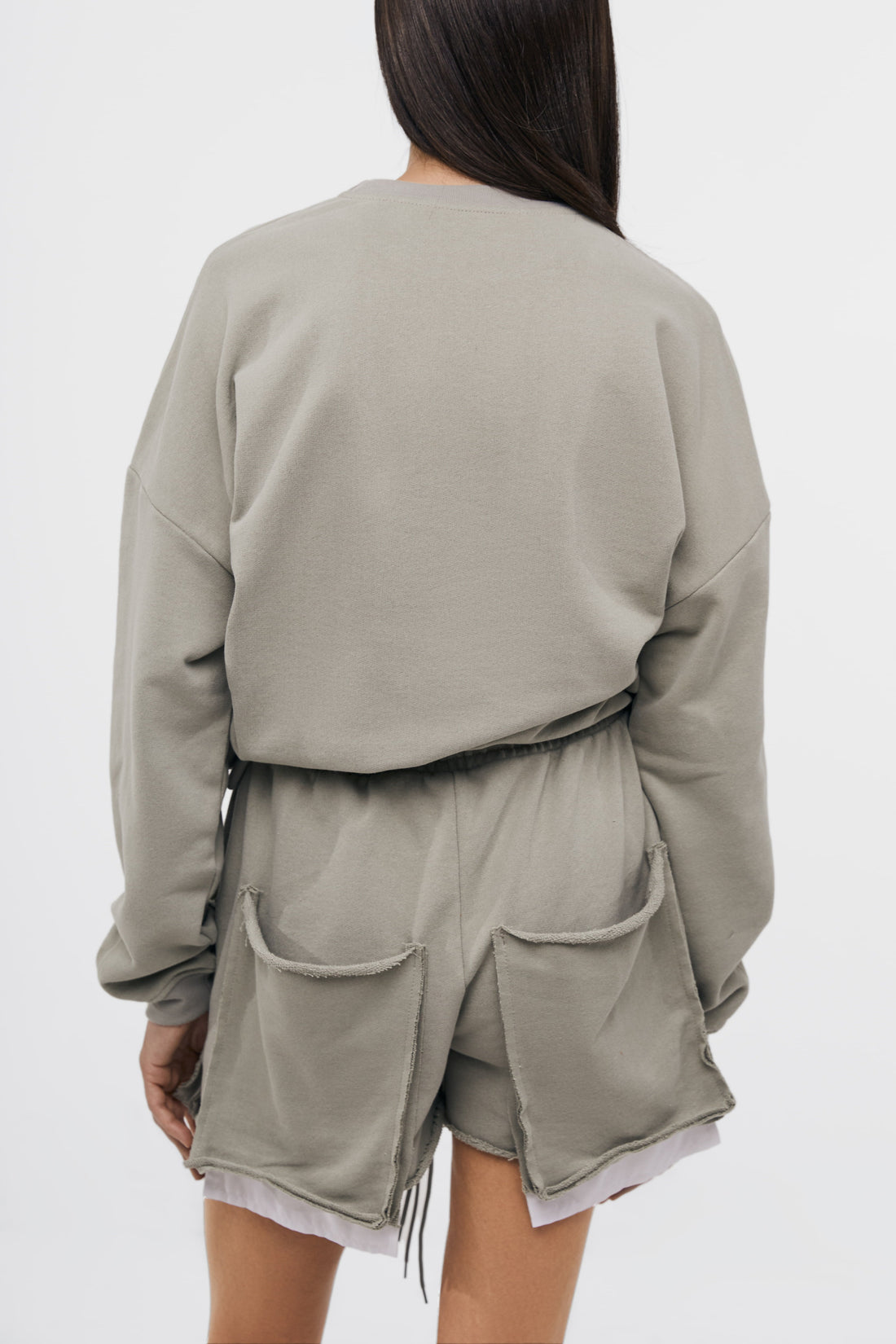 shorts "destroyed" in forest color