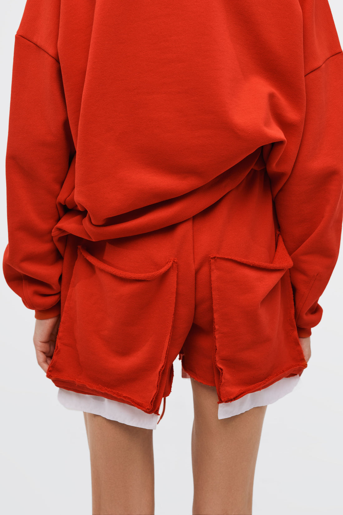 shorts "destroyed" in red color