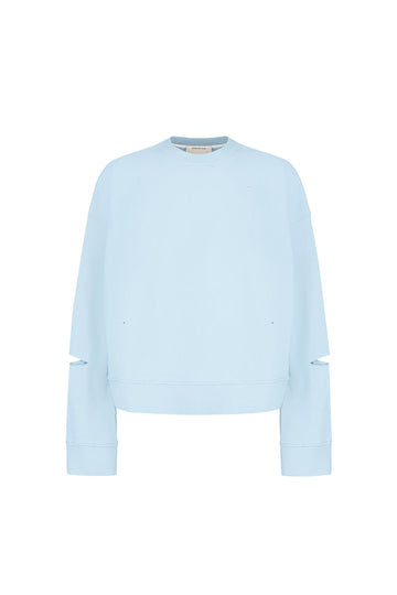 sweatshirt "destroyed" in blue color