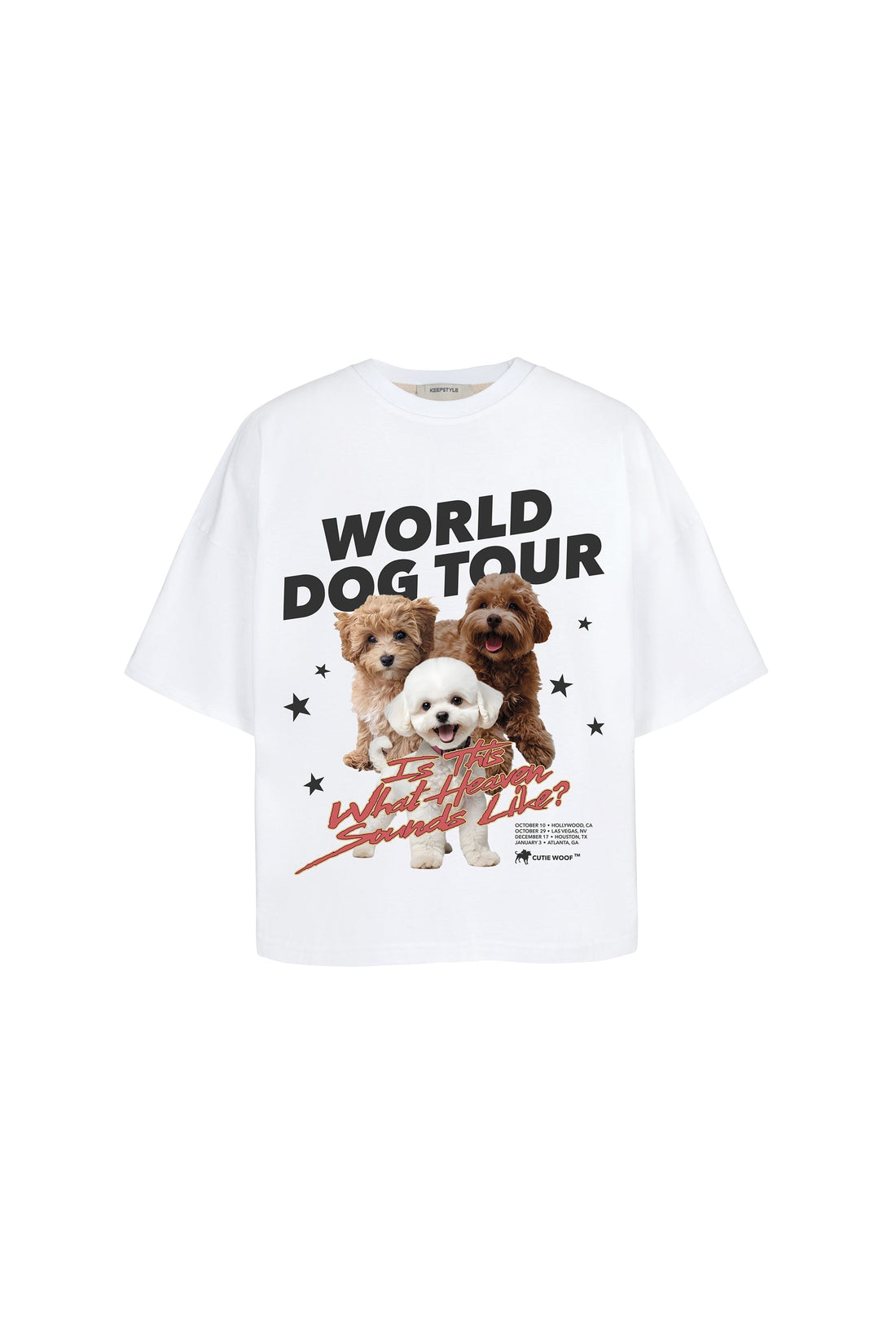 t-shirt "world dog tour" in white color