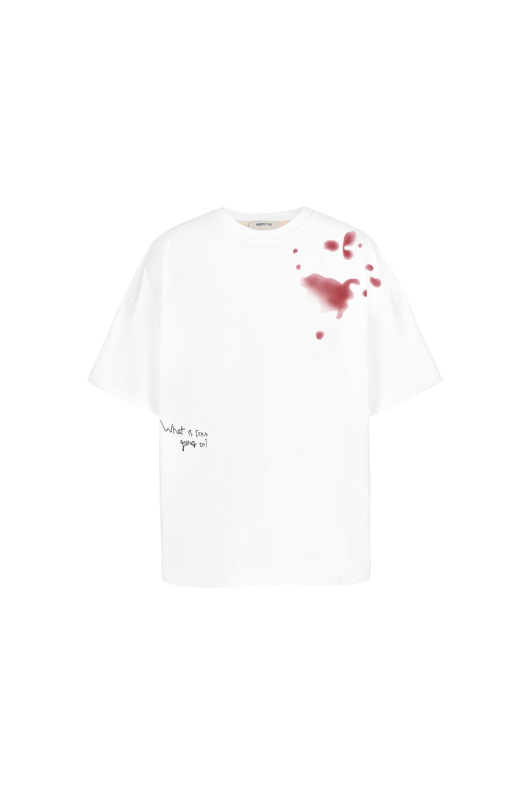 t-shirt with stains in white color