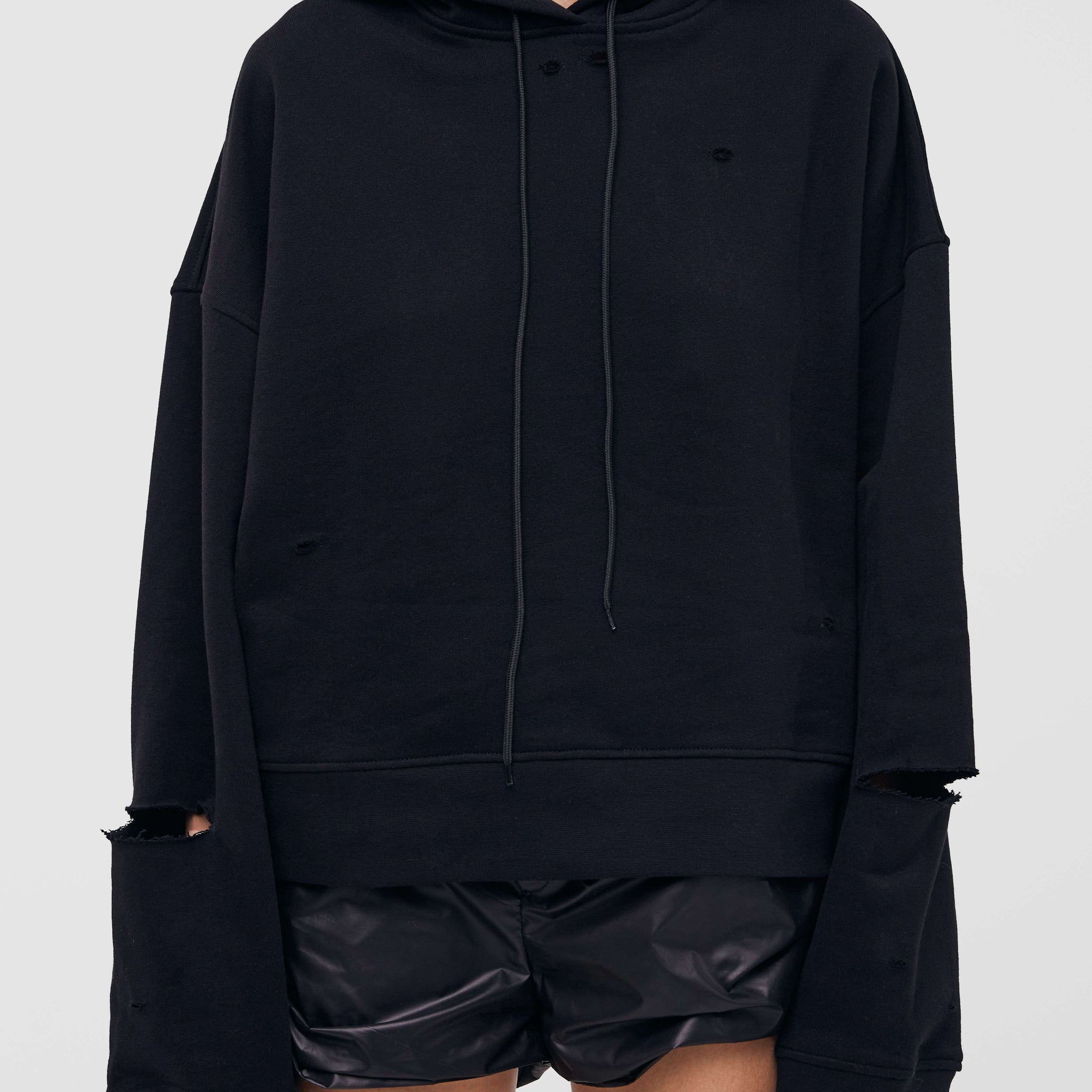 destroyed hoodie in black color