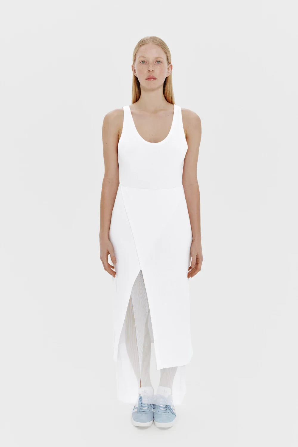 "petals" dress in white