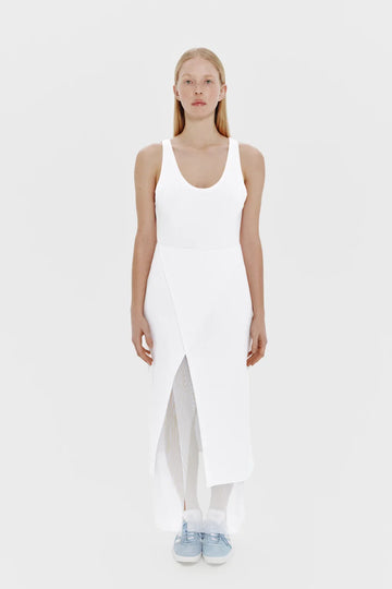 "petals" dress in white