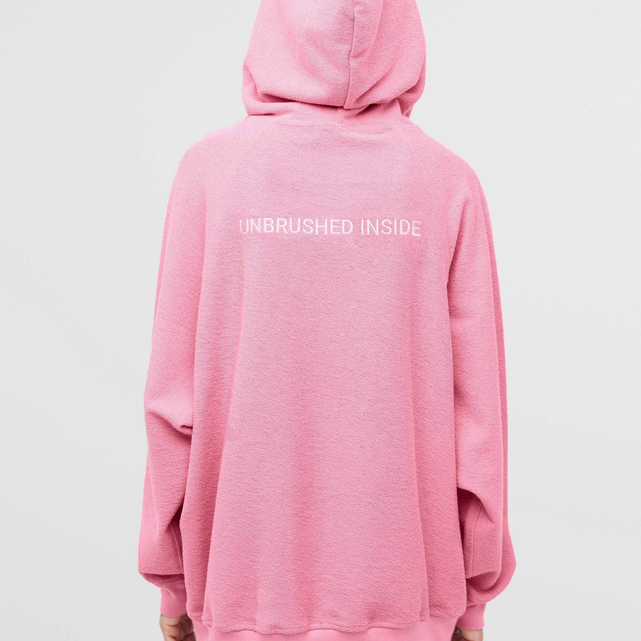 hoodie "unbrushed" in bubble color