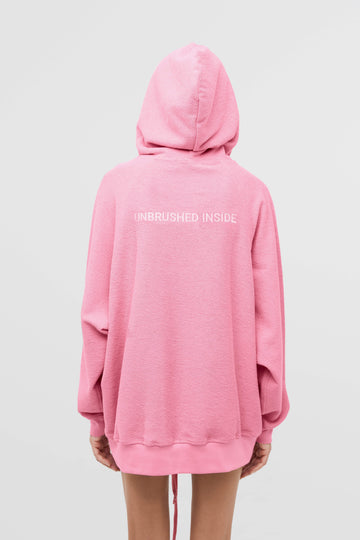 hoodie "unbrushed" in bubble color