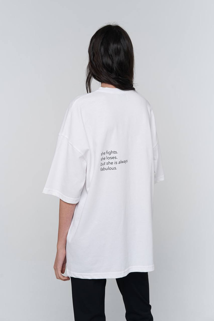 t-shirt "she" in white color