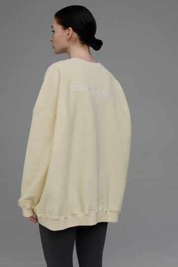 sweatshirt "unbrushed" in vanilla color