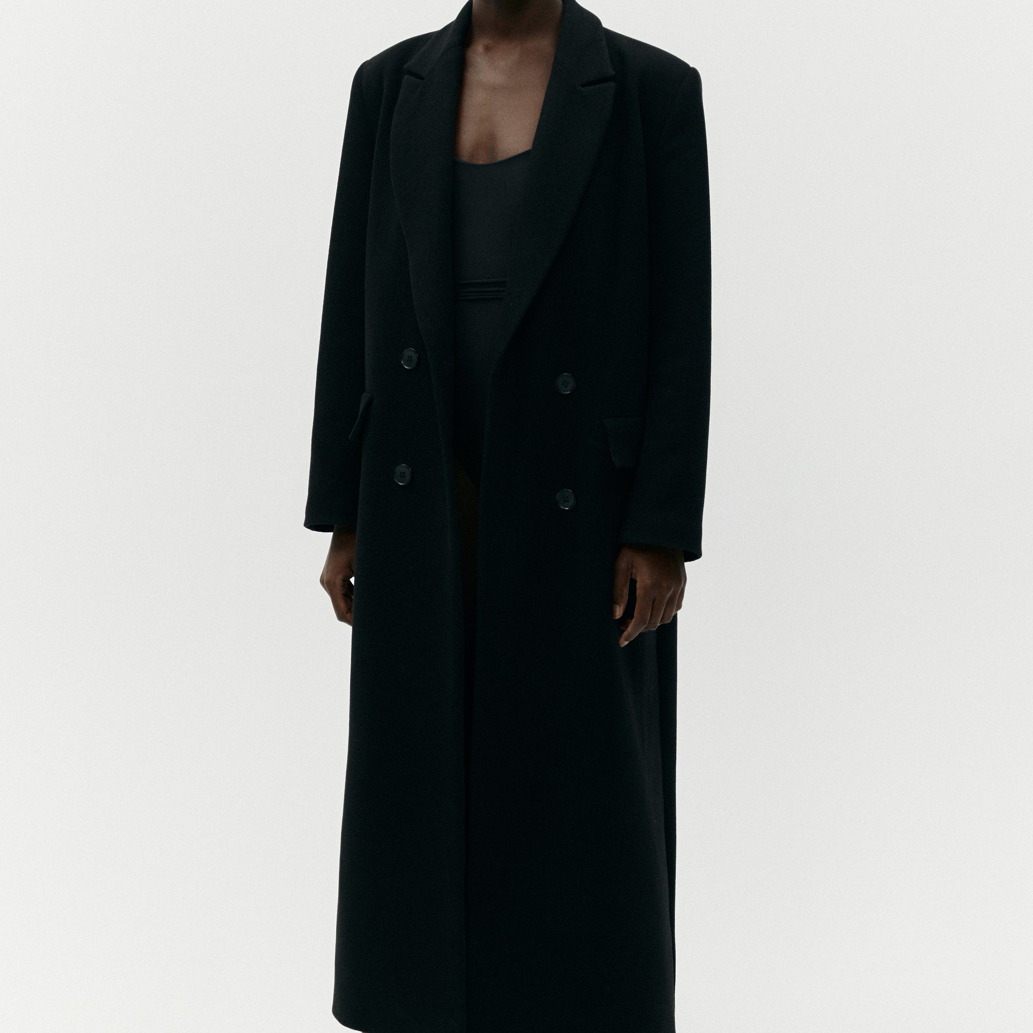 long coat in black color