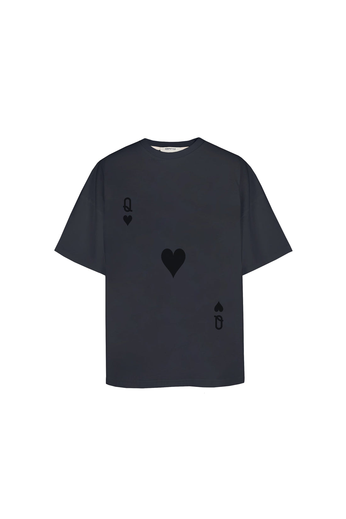 t-shirt "queen of hearts" in graphite color