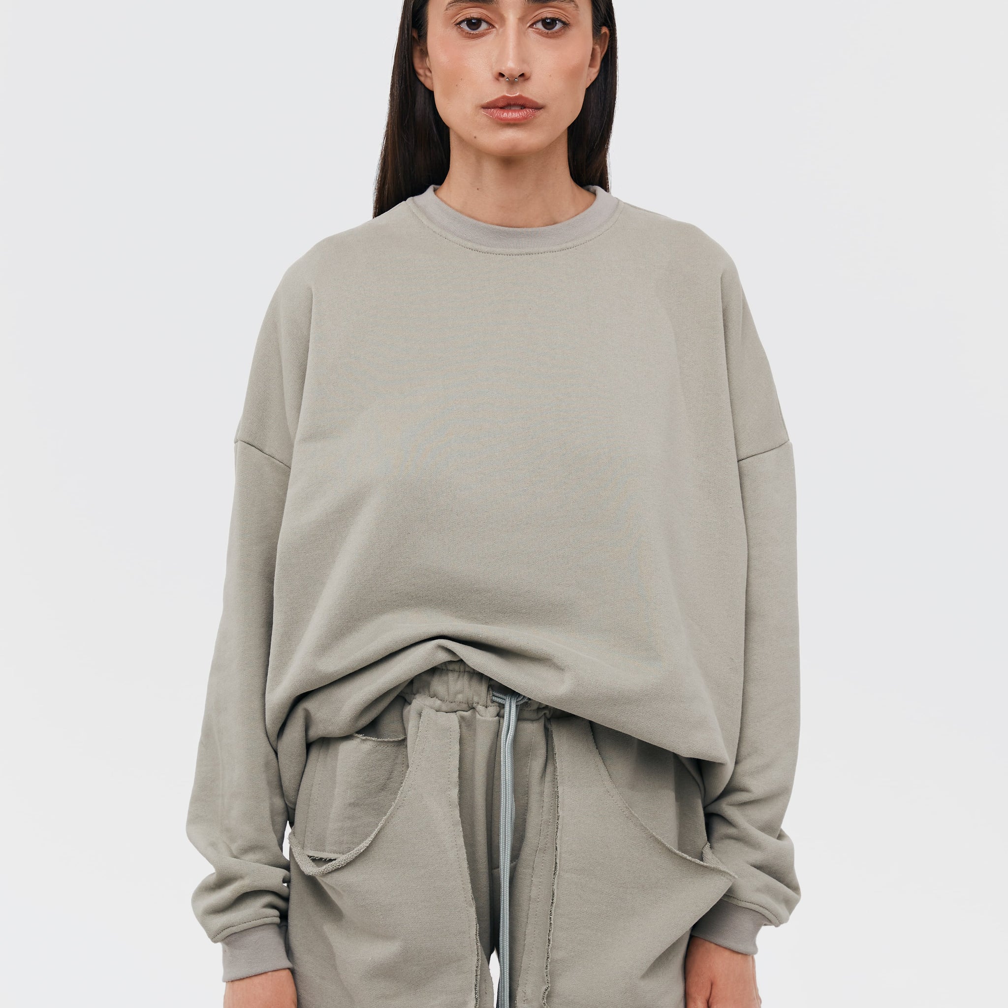 basic sweatshirt in forest color