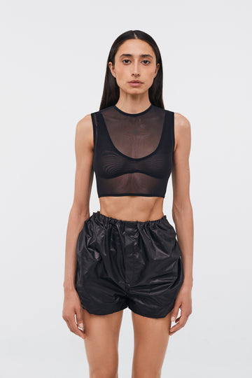 double mesh top in black color