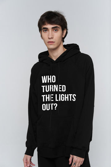 hoodie "lights out" in black color