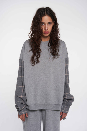 sweatshirt a la shirt in grey melange color