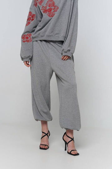 pants groove in gray melange color