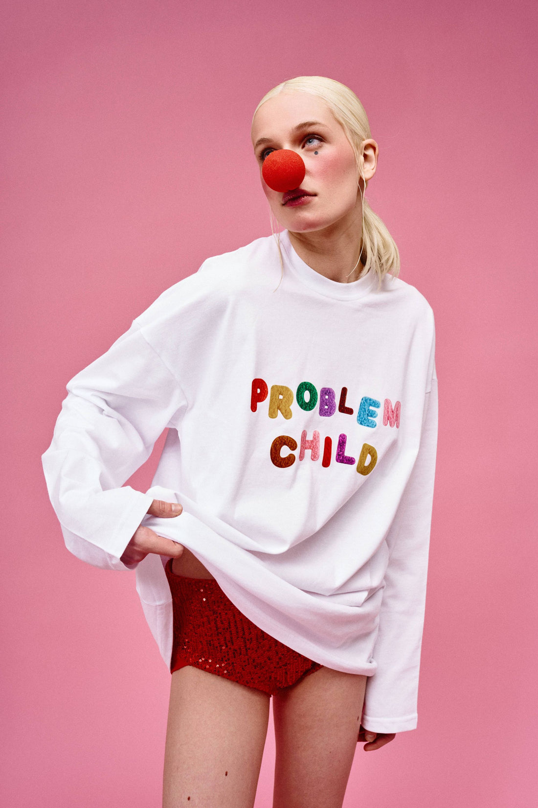 problem child long-sleeve in white