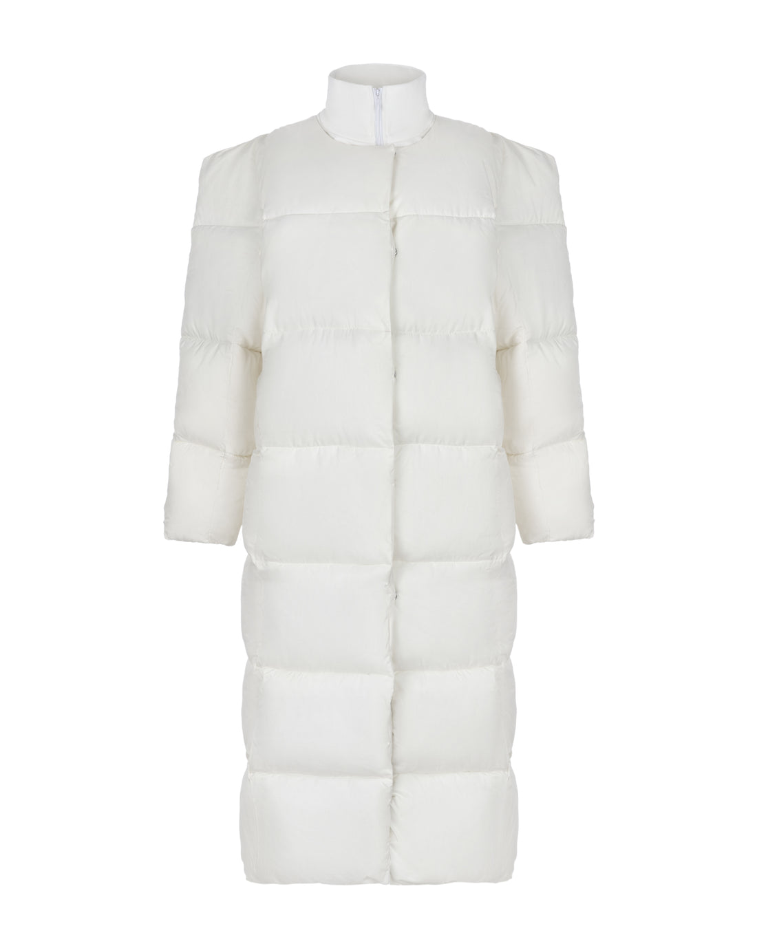 long puffer jacket in milk color