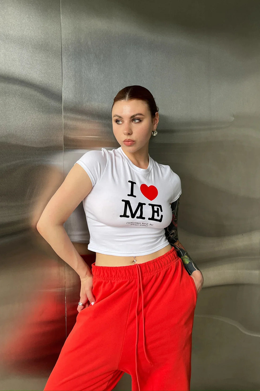 t-shirt "i love me" in white color