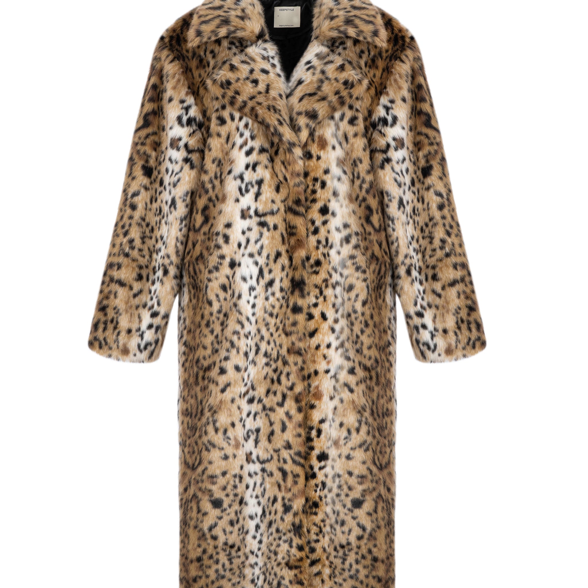 fur coat "donna" with leopard print