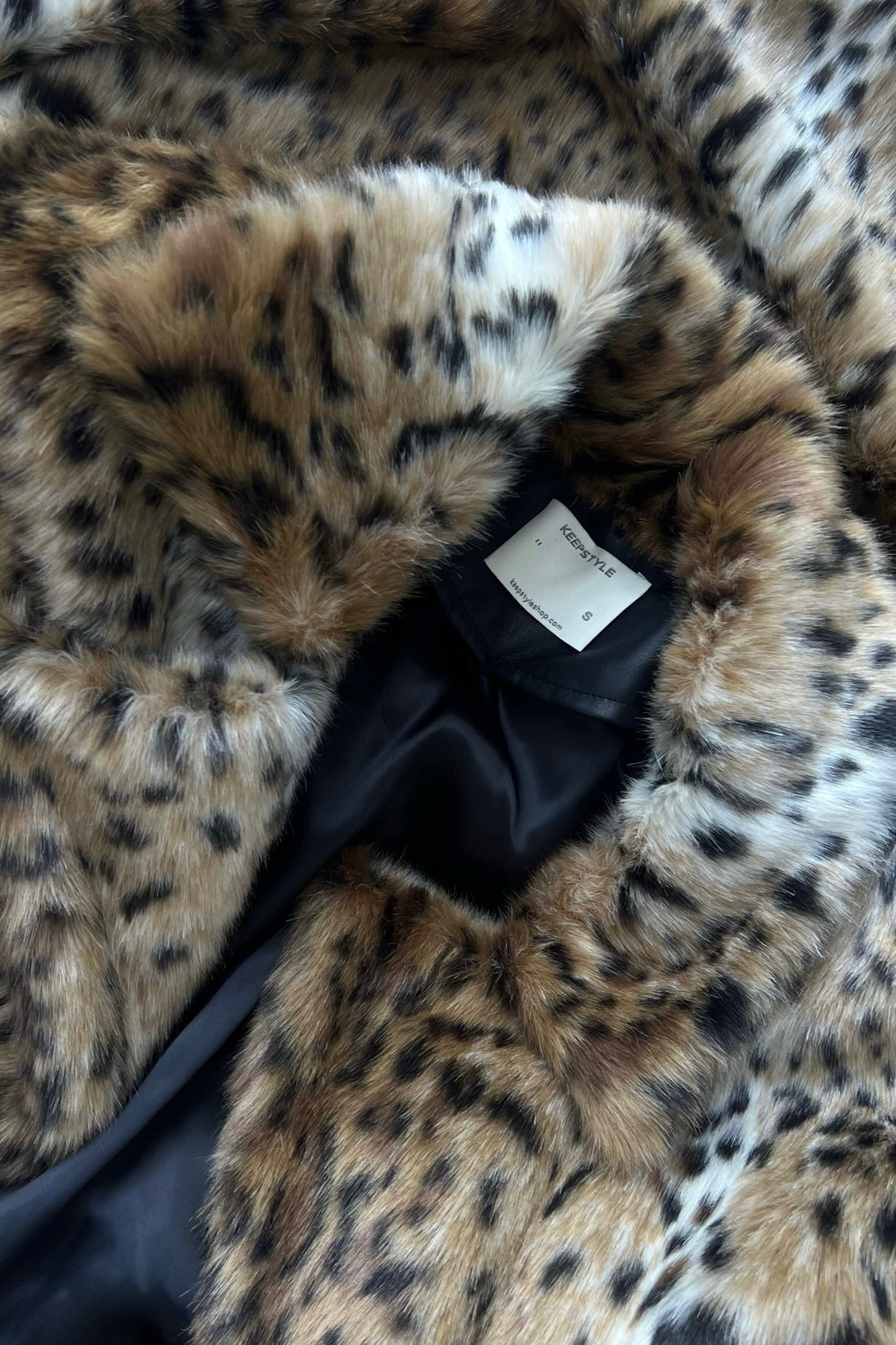 fur coat "donna" with leopard print