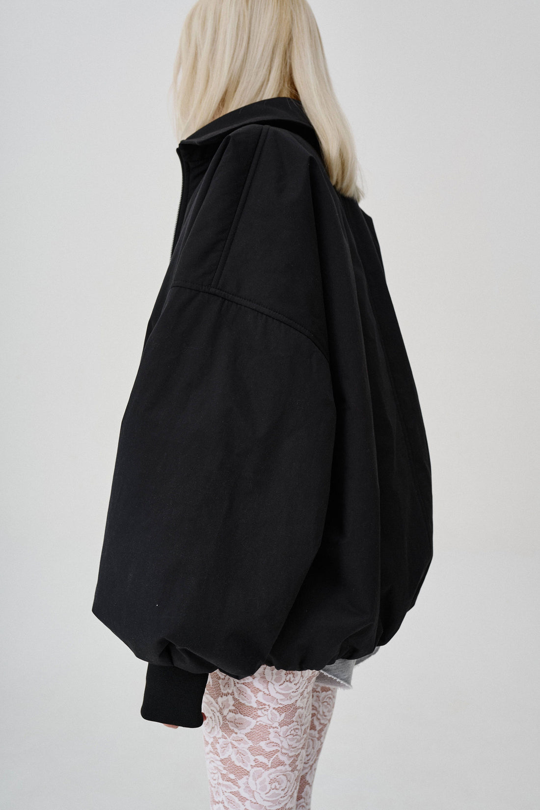 black balloon bomber jacket
