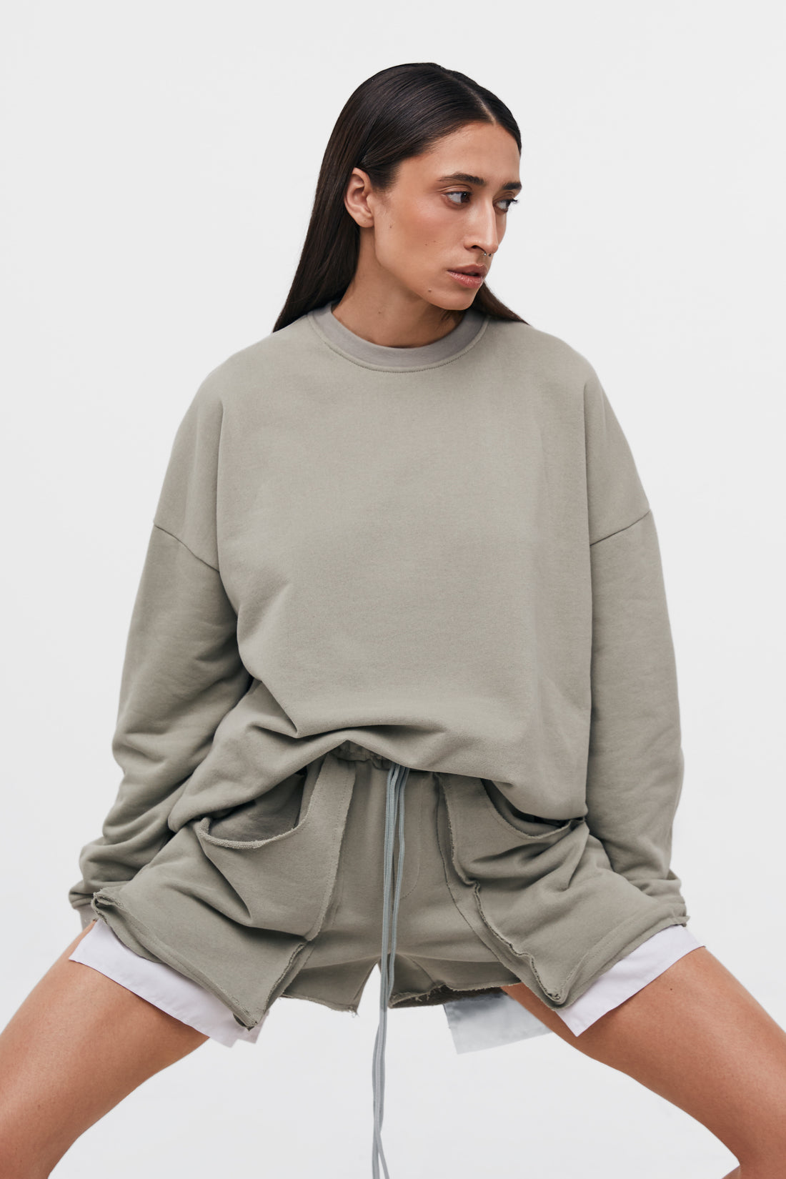 basic sweatshirt in forest color