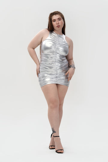 silver dress