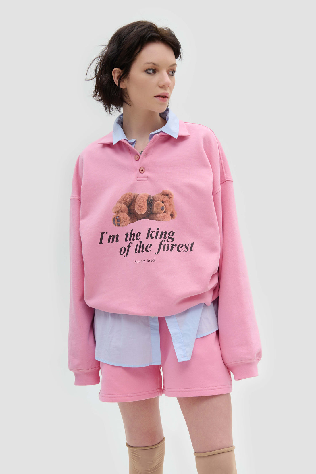 polo sweatshirt “king of forest” in bubble color