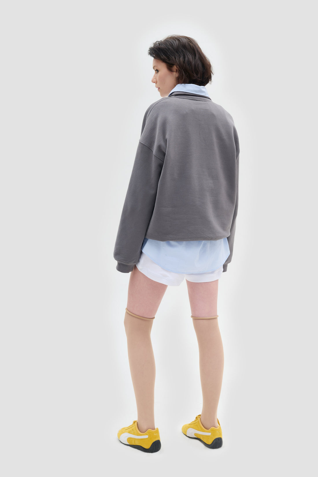 polo sweatshirt "rockless" in grey color