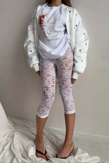 pants lace in white color
