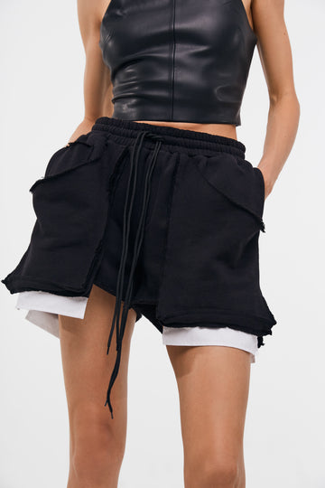 destroyed shorts in black color