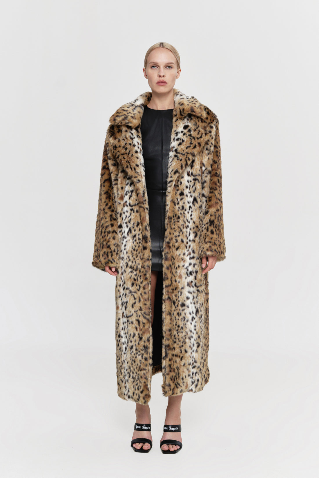 fur coat "donna" with leopard print