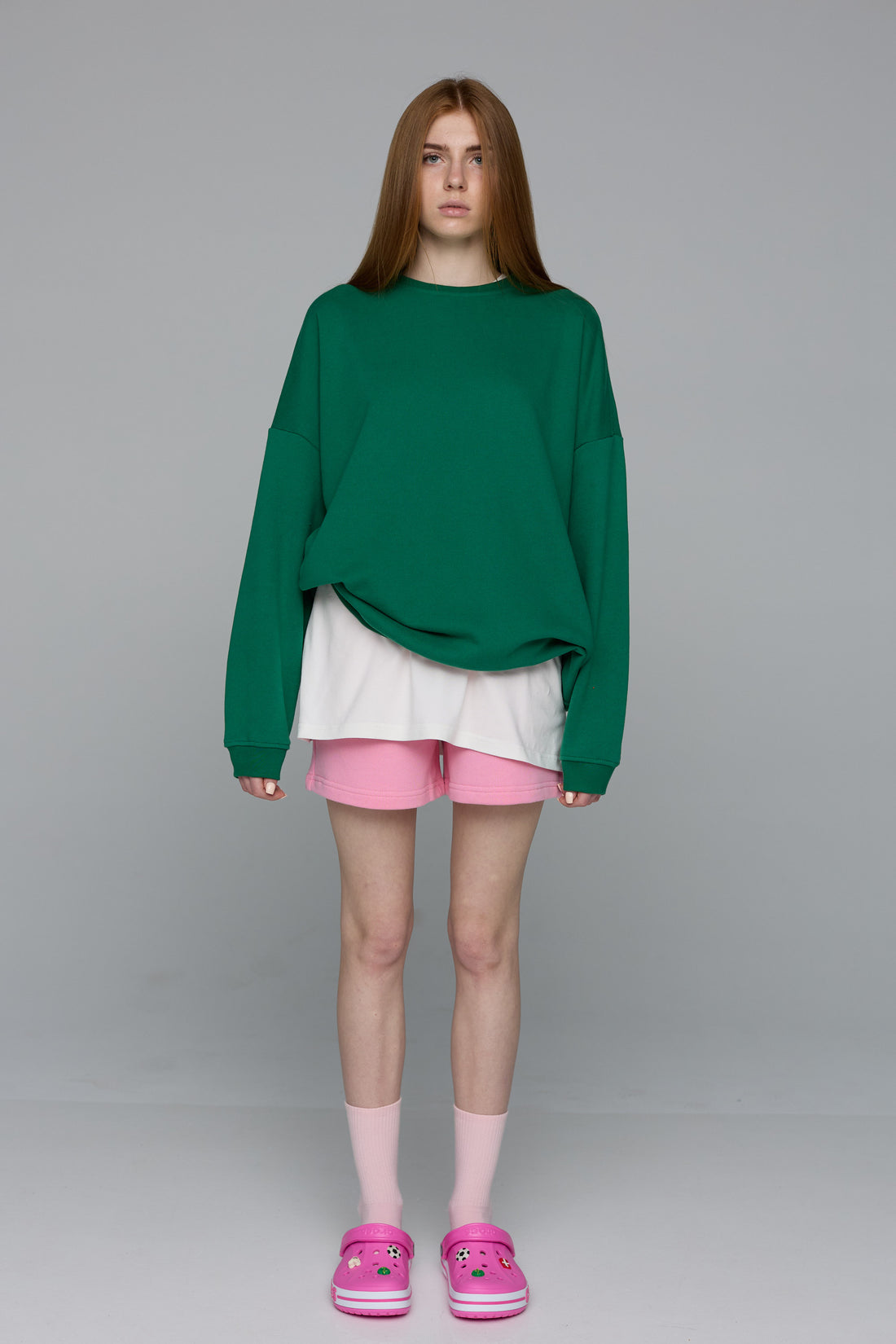 basic sweatshirt in watermelon color