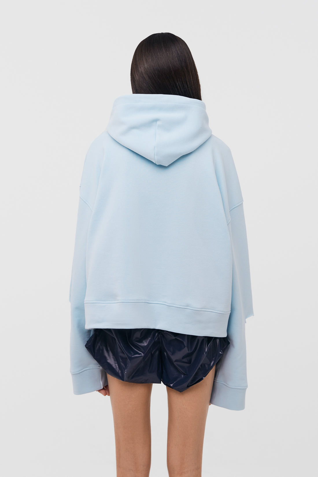 hoodie "destroyed" in blue color