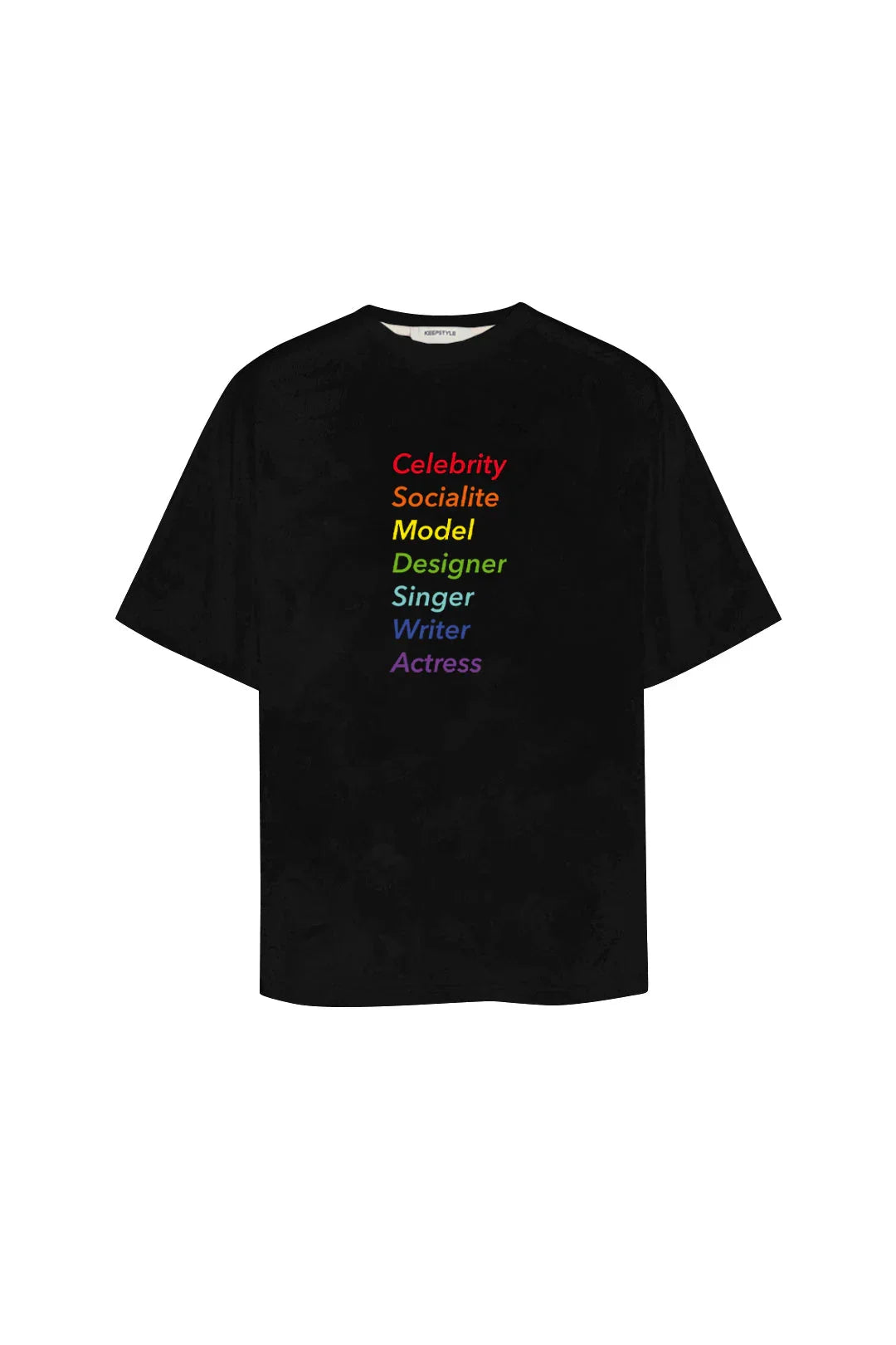 t-shirt "characters" in black color