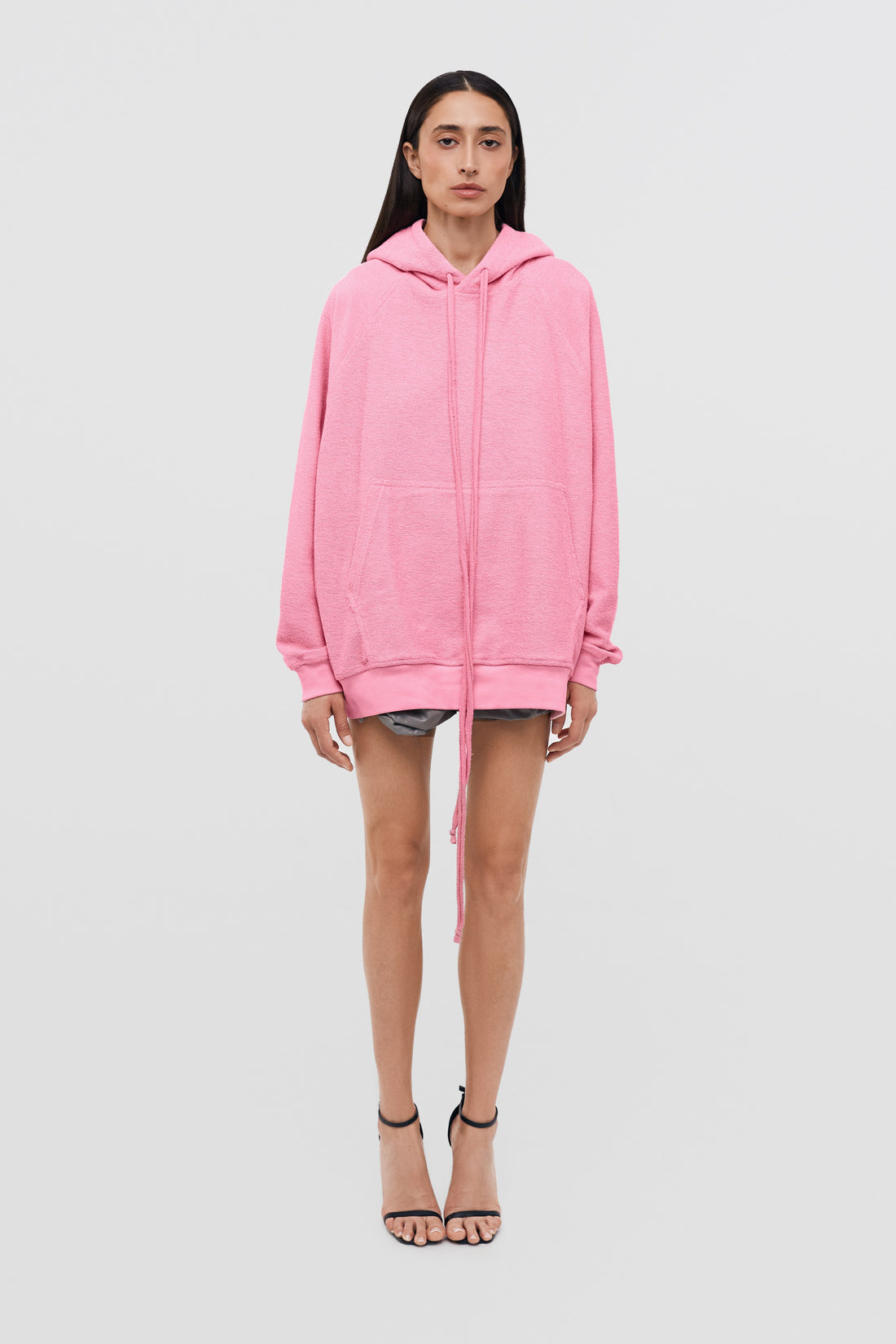 hoodie "unbrushed" in bubble color