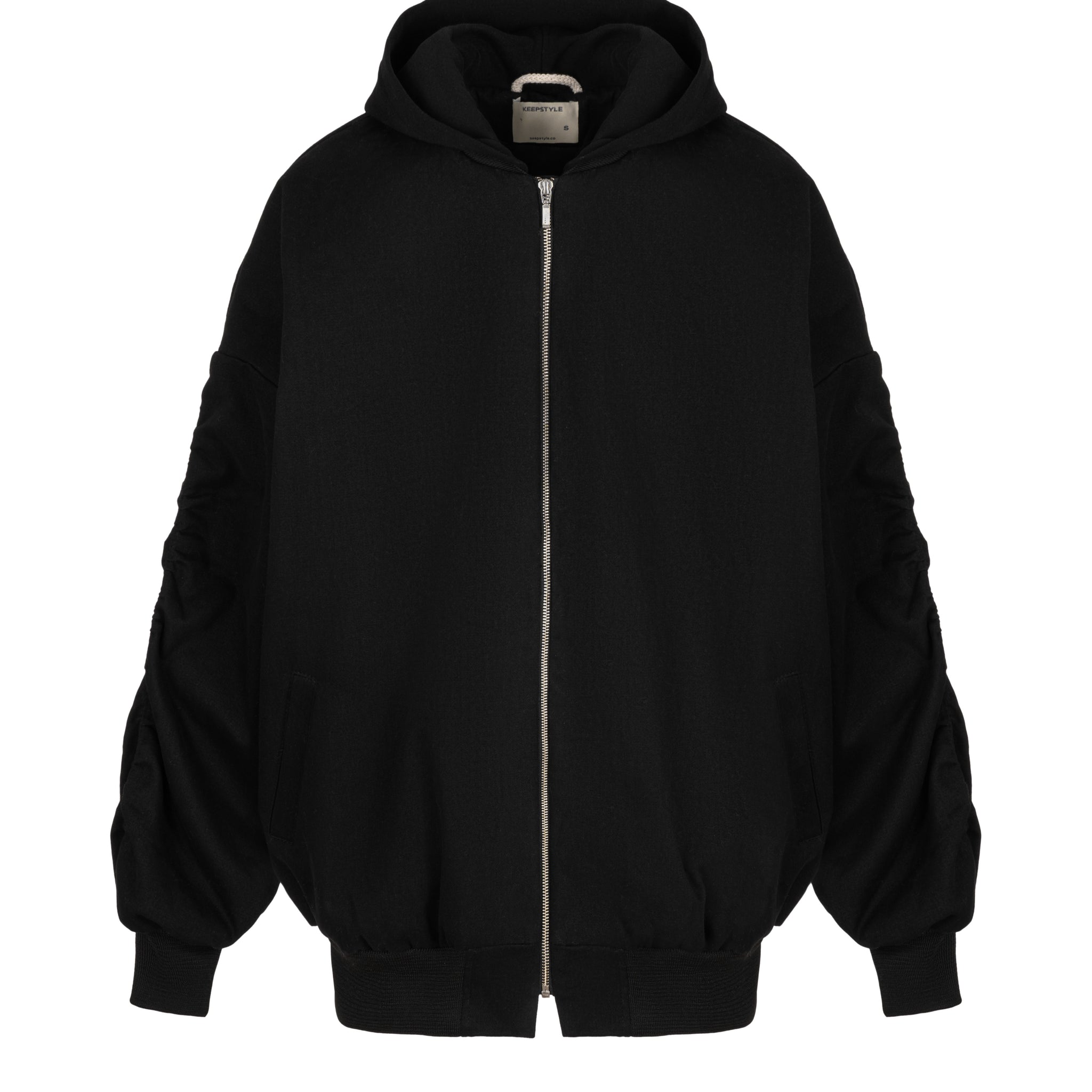 oversize bomber in black color