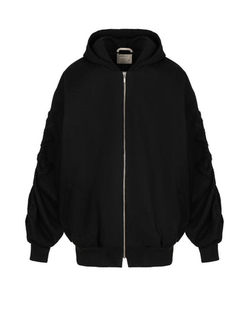 oversize bomber in black color