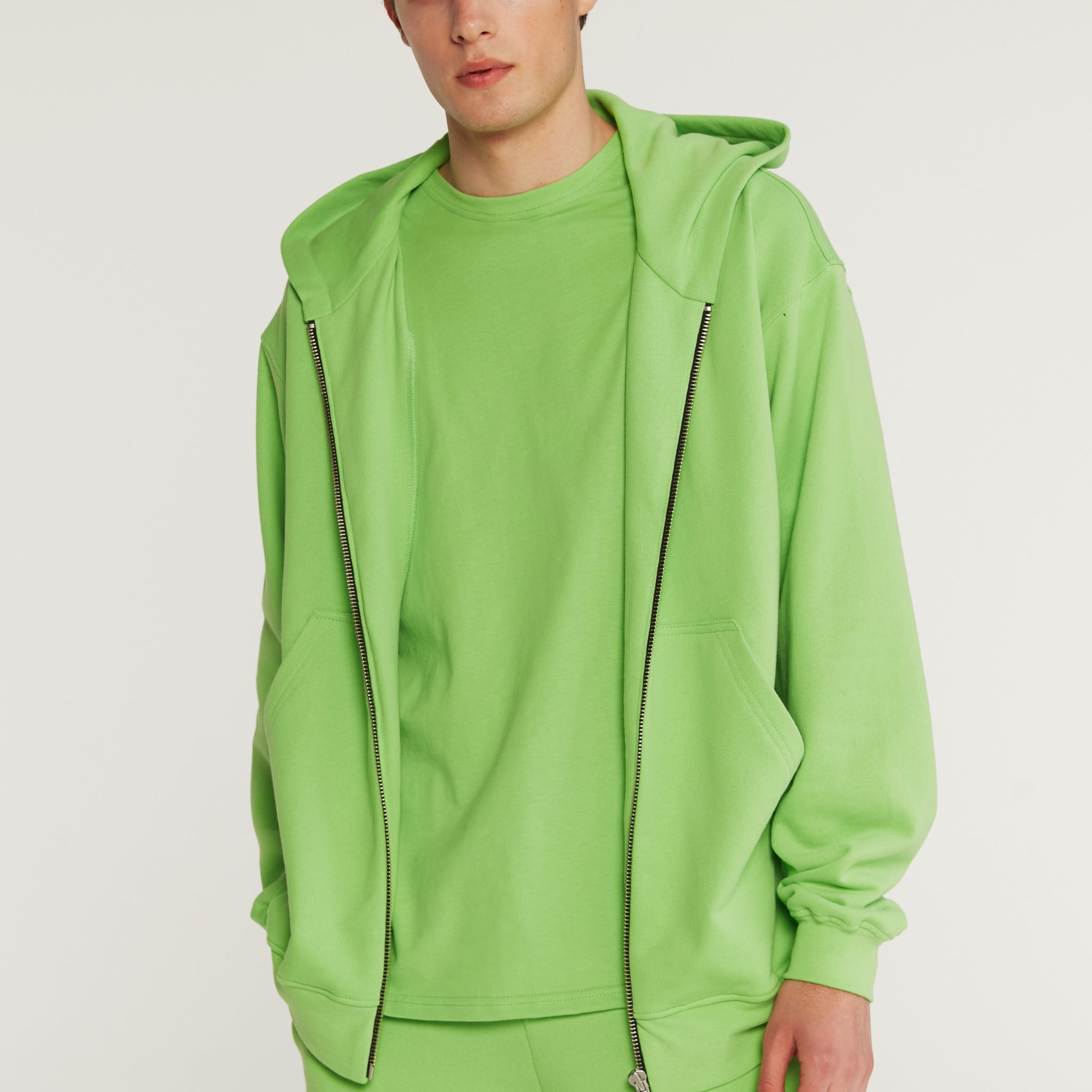 zip-up hoodie in jasmine color