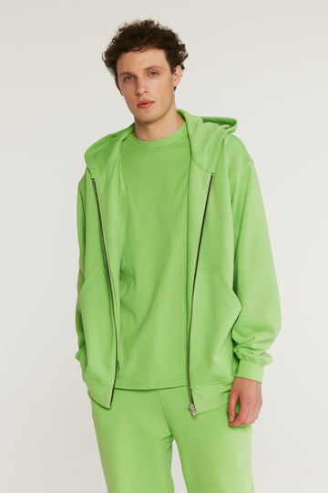 zip-up hoodie in jasmine color