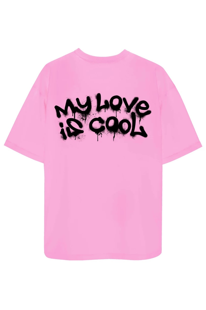 t-shirt "my love is cool" in bubble color