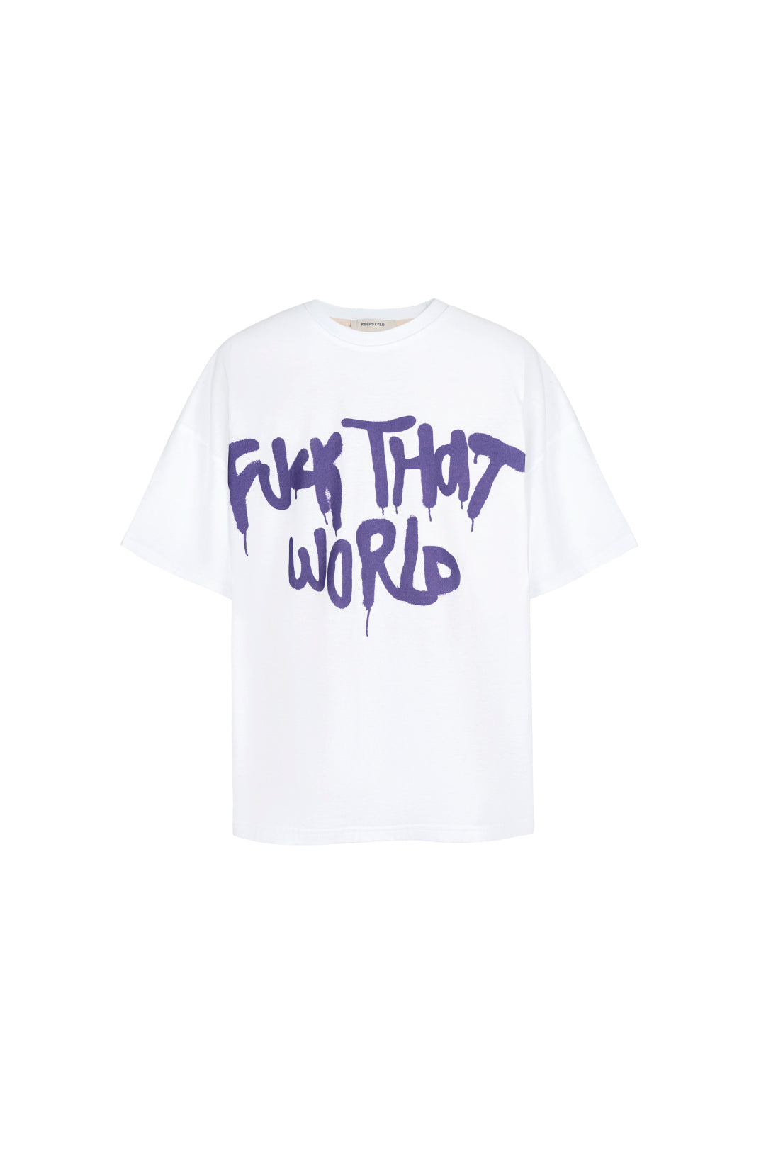 t-shirt "fuck that world" in white color