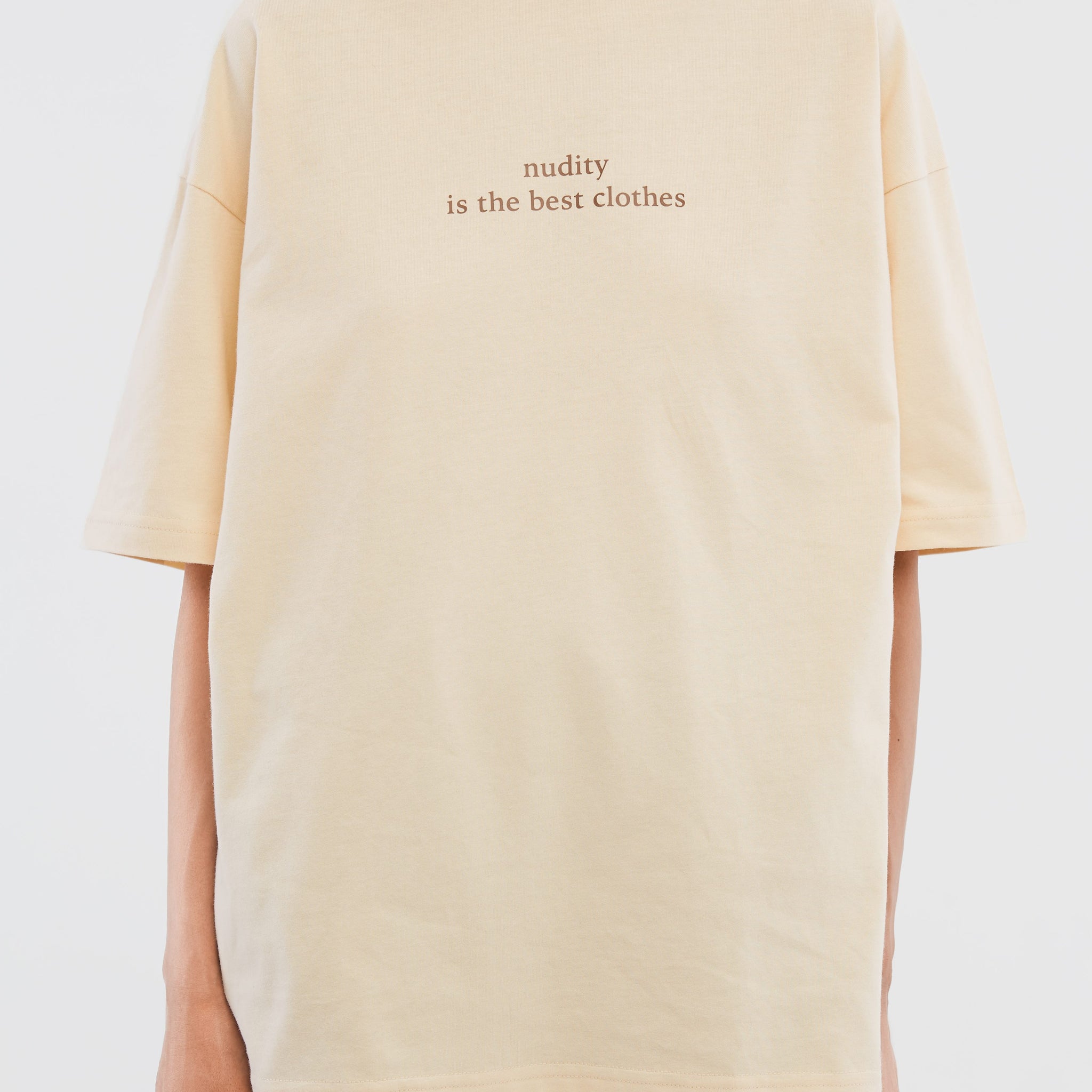 t-shirt "nudity" in vanilla color