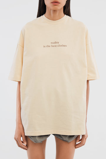 t-shirt "nudity" in vanilla color