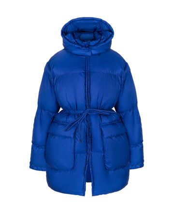 puffer jacket in dark blue color